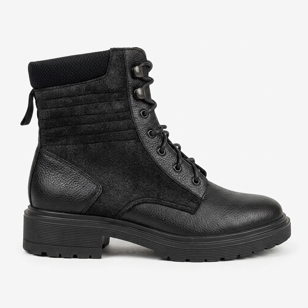 BOTA EN CUERO COLOR NEGRO EXCLUSIVO