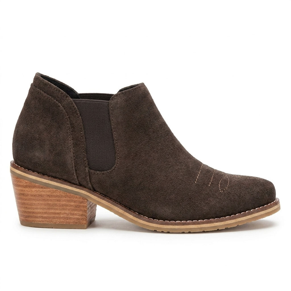 BOTA EN CUERO COLOR CAFE MODERNO